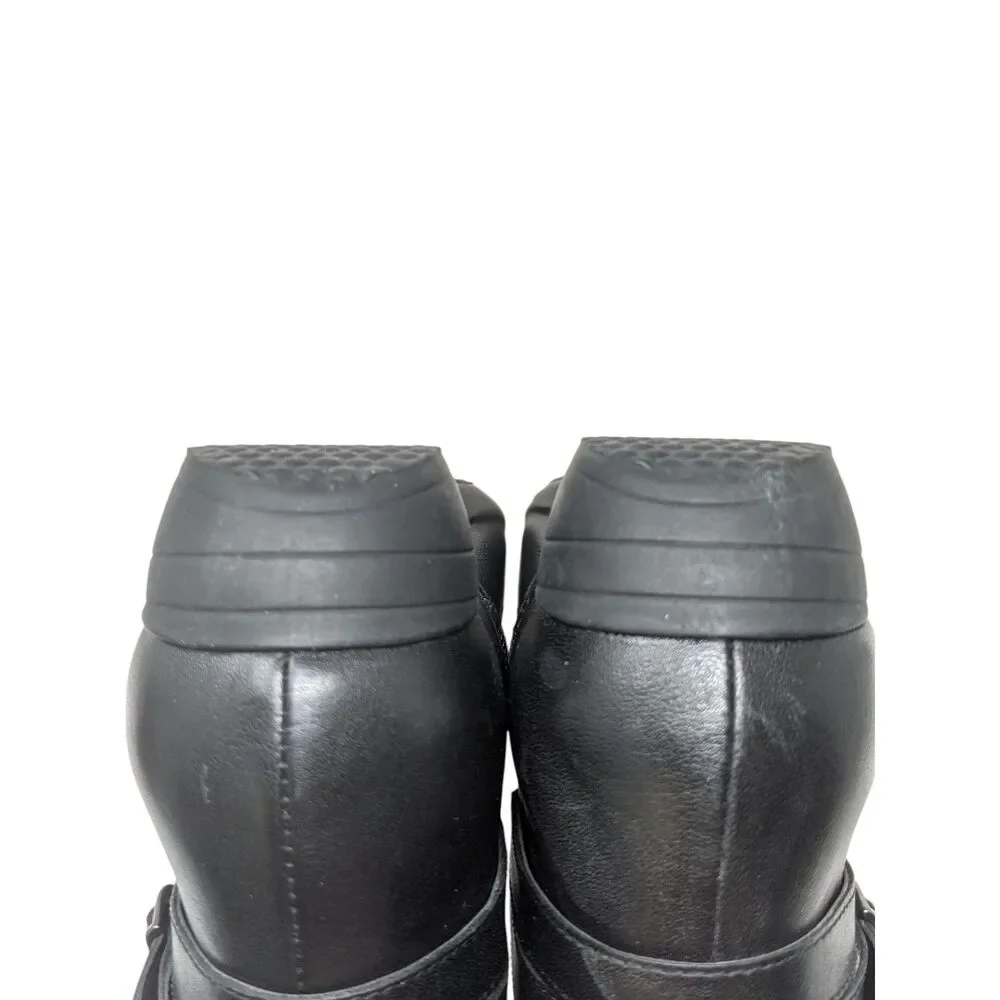 Dansko Francesca Black Milled Leather Tall Boots Womens 8